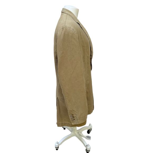 Johnston & Murphy Linen Blend Jacket Sz XL Beige Lightweight 3 Button Casual - Picture 3 of 12
